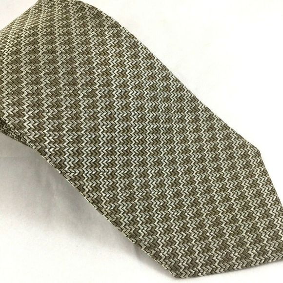 Armani Collezioni Tie 100% Silk Necktie Brown Gray - Picture 2 of 5